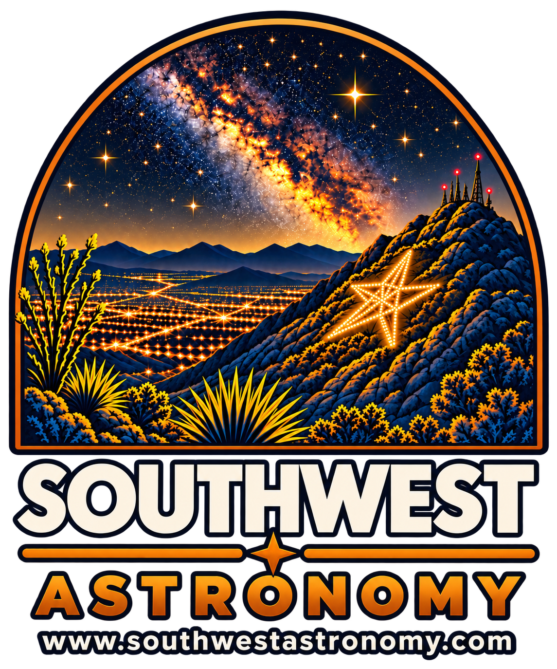 Southwest Astronomy — Franklin Mountains beneath a star-filled sky